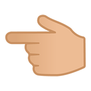 👈🏼 Emoji Dorso Da Mão Com Dedo Indicador Apontando Para A Esquerda: Pele Morena Clara na Google Android 8.0.