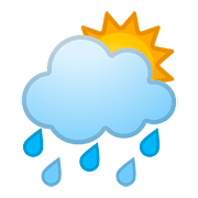 🌦️ Emoji Sol Detrás De Una Nube Con Lluvia en Google Android 8.0.