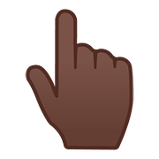 👆🏿 Emoji Dorso Da Mão Com Dedo Indicador Apontando Para Cima: Pele Escura na Google Android 8.0.