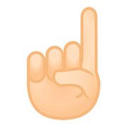 ☝🏻 Emoji nach oben weisender Zeigefinger von vorne: helle Hautfarbe Google Android 8.0.