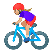 🚴🏼‍♀️ Emoji Mujer En Bicicleta: Tono De Piel Claro Medio en Google Android 8.0.