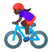 🚴🏿‍♀️ Emoji Mulher Ciclista: Pele Escura na Google Android 8.0.