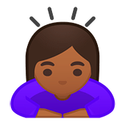 🙇🏾‍♀️ Emoji Mujer Haciendo Una Reverencia: Tono De Piel Oscuro Medio en Google Android 8.0.