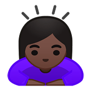 🙇🏿‍♀️ Emoji Mujer Haciendo Una Reverencia: Tono De Piel Oscuro en Google Android 8.0.