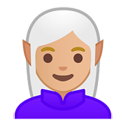 Émoji 🧝🏼‍♀️ Elfe Femme : Peau Moyennement Claire sur Google Android 8.0.