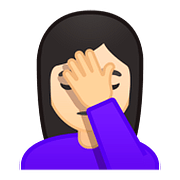 🤦🏻‍♀️ Emoji Mulher Decepcionada: Pele Clara na Google Android 8.0.