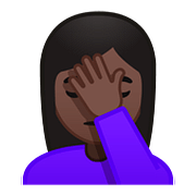Emoji 🤦🏿‍♀️ Donna Esasperata: Carnagione Scura su Google Android 8.0.