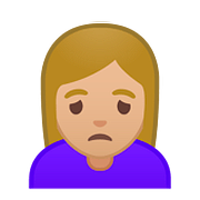 Emoji 🙍🏼‍♀️ Donna Corrucciata: Carnagione Abbastanza Chiara su Google Android 8.0.