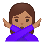 🙅🏽‍♀️ Emoji Mujer Haciendo El Gesto De «no»: Tono De Piel Medio en Google Android 8.0.
