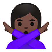 🙅🏿‍♀️ Emoji Frau mit überkreuzten Armen: dunkle Hautfarbe Google Android 8.0.