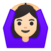 🙆🏻‍♀️ Emoji Mujer Haciendo El Gesto De «de Acuerdo»: Tono De Piel Claro en Google Android 8.0.