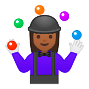 🤹🏾‍♀️ Emoji Mulher Malabarista: Pele Morena Escura na Google Android 8.0.