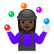 🤹🏿‍♀️ Emoji Jongleurin: dunkle Hautfarbe Google Android 8.0.