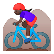 🚵🏿‍♀️ Emoji Mujer En Bicicleta De Montaña: Tono De Piel Oscuro en Google Android 8.0.