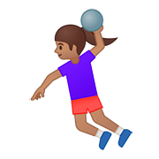 Émoji 🤾🏽‍♀️ Handballeuse : Peau Légèrement Mate sur Google Android 8.0.