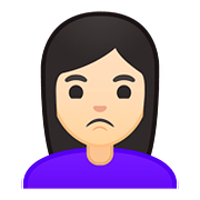 🙎🏻‍♀️ Emoji Mujer Haciendo Pucheros: Tono De Piel Claro en Google Android 8.0.