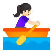 🚣🏻‍♀️ Emoji Frau im Ruderboot: helle Hautfarbe Google Android 8.0.