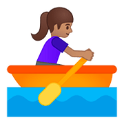 🚣🏽‍♀️ Emoji Frau im Ruderboot: mittlere Hautfarbe Google Android 8.0.