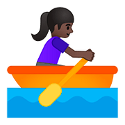 Emoji 🚣🏿‍♀️ Donna In Barca A Remi: Carnagione Scura su Google Android 8.0.
