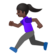 🏃🏿‍♀️ Emoji Mujer Corriendo: Tono De Piel Oscuro en Google Android 8.0.