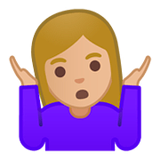 🤷🏼‍♀️ Emoji schulterzuckende Frau: mittelhelle Hautfarbe Google Android 8.0.