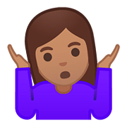 🤷🏽‍♀️ Emoji schulterzuckende Frau: mittlere Hautfarbe Google Android 8.0.