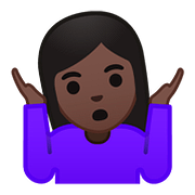 🤷🏿‍♀️ Emoji schulterzuckende Frau: dunkle Hautfarbe Google Android 8.0.