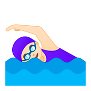 🏊🏻‍♀️ Emoji Mulher Nadando: Pele Clara na Google Android 8.0.