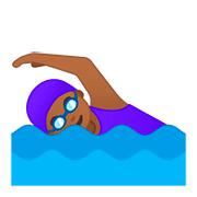 Emoji 🏊🏾‍♀️ Nuotatrice: Carnagione Abbastanza Scura su Google Android 8.0.