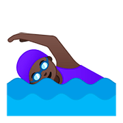 🏊🏿‍♀️ Emoji Mulher Nadando: Pele Escura na Google Android 8.0.