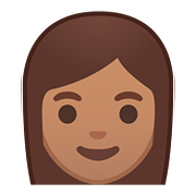 Émoji 👩🏽 Femme : Peau Légèrement Mate sur Google Android 8.0.