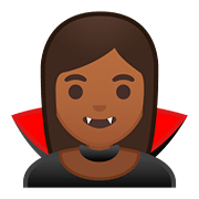 🧛🏾‍♀️ Emoji weiblicher Vampir: mitteldunkle Hautfarbe Google Android 8.0.