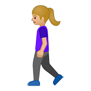 🚶🏼‍♀️ Emoji Mujer Caminando: Tono De Piel Claro Medio en Google Android 8.0.