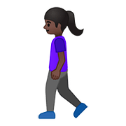 🚶🏿‍♀️ Emoji Mujer Caminando: Tono De Piel Oscuro en Google Android 8.0.