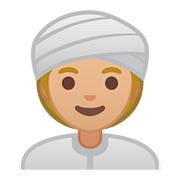 👳🏼‍♀️ Emoji Mulher Com Turbante: Pele Morena Clara na Google Android 8.0.