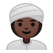 👳🏿‍♀️ Emoji Frau mit Turban: dunkle Hautfarbe Google Android 8.0.
