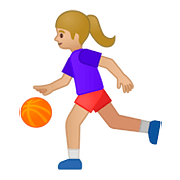 ⛹🏼‍♀️ Emoji Mujer Botando Un Balón: Tono De Piel Claro Medio en Google Android 8.0.