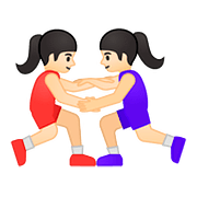🤼🏻‍♀️ Emoji Mulheres Lutando, Pele Clara na Google Android 8.0.