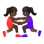 🤼🏿‍♀️ Emoji Mujeres Luchando, Tono De Piel Oscuro en Google Android 8.0.