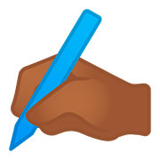 ✍🏾 Emoji schreibende Hand: mitteldunkle Hautfarbe Google Android 8.0.