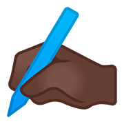 ✍🏿 Emoji schreibende Hand: dunkle Hautfarbe Google Android 8.0.