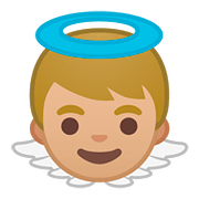 👼🏼 Emoji Bebê Anjo: Pele Morena Clara na Google Android 8.1.