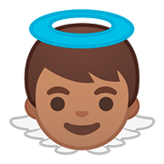 👼🏽 Emoji Bebé ángel: Tono De Piel Medio en Google Android 8.1.