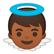 👼🏾 Emoji Putte: mitteldunkle Hautfarbe Google Android 8.1.