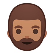 Emoji 🧔🏽 Uomo Con La Barba: Carnagione Olivastra su Google Android 8.1.