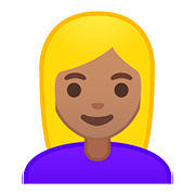 Emoji 👱🏽‍♀️ Donna Bionda: Carnagione Olivastra su Google Android 8.1.