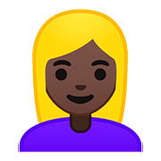 👱🏿‍♀️ Emoji Mulher: Pele Escura E Cabelo Loiro na Google Android 8.1.