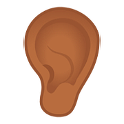 Emoji 👂🏾 Orecchio: Carnagione Abbastanza Scura su Google Android 8.1.