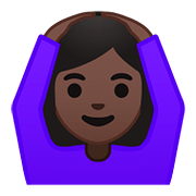 🙆🏿 Emoji Person mit Händen auf dem Kopf: dunkle Hautfarbe Google Android 8.1.