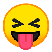 Emoji 😝 Faccina Con Un Gran Sorriso Che Mostra La Lingua su Google Android 8.1.